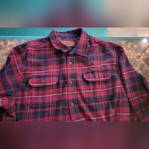 Orvis Red and Blue  Fleece Plaid Shirt